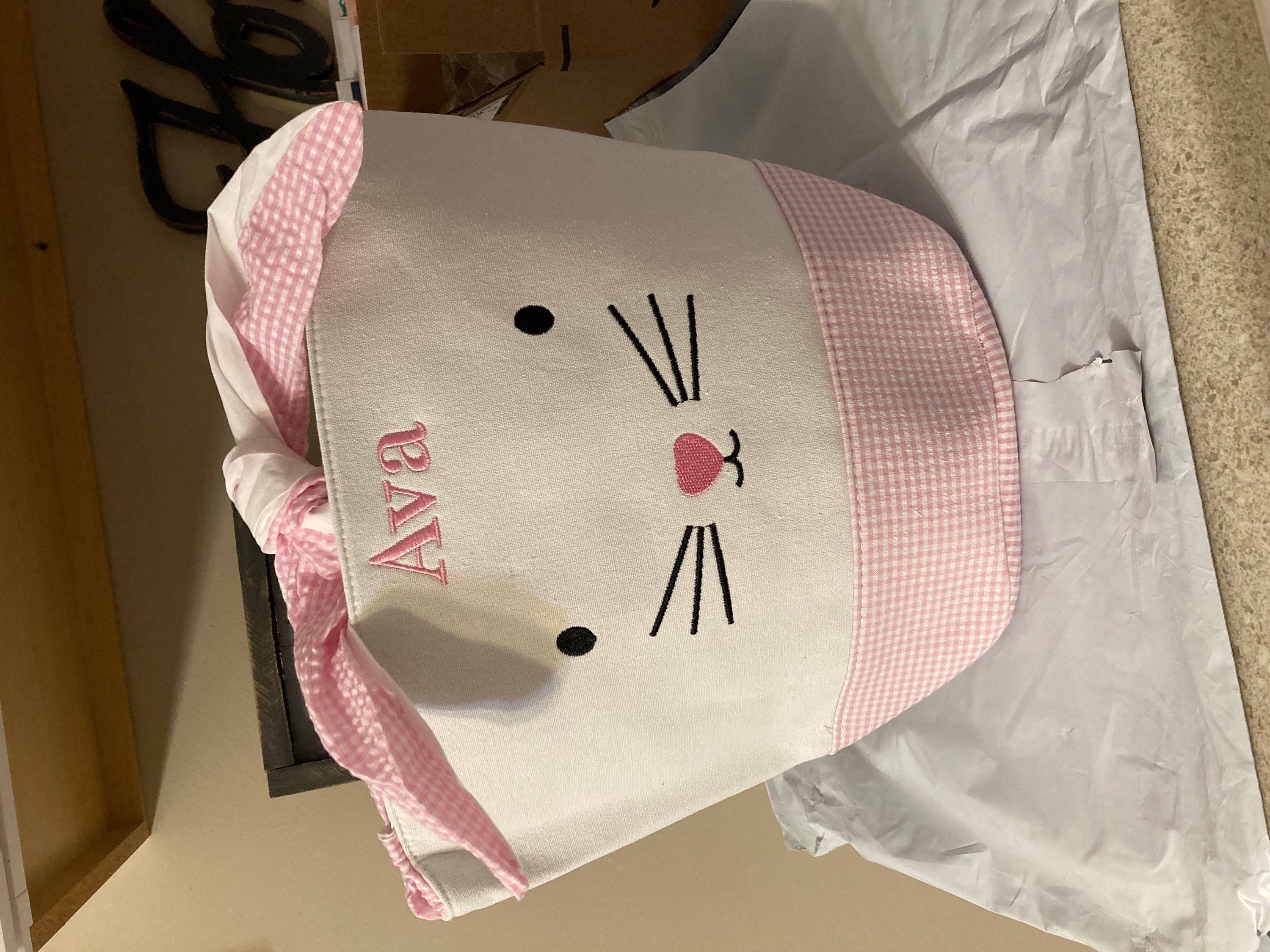 Easter basket, Personalized Easter Basket, monogram easter basket, girls basket, boys basket, girls easter basket, embroidered, Check, bag