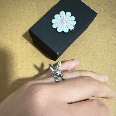 Silver Antique Bunny Cuff Ring Silver Rabbit Ring Adjustable - Etsy