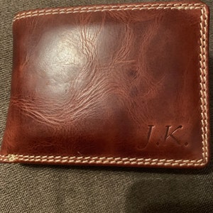 AG Wallets Personalized Mens Handmade Vintage Brown Genuine Leather ...