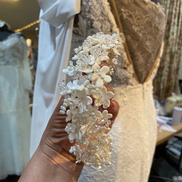 porcelain bridal headpiece