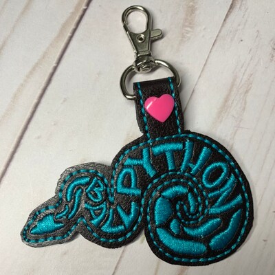 Embroidery Design Digitized Ball Python Keychain 4 X 4 - Etsy