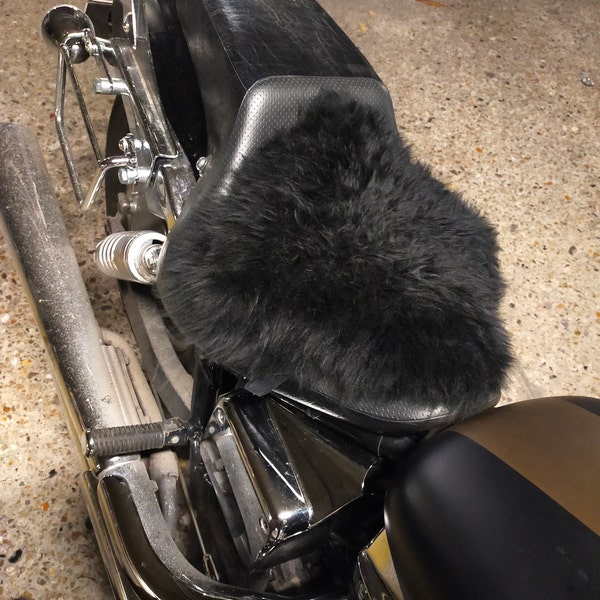 Universal Sheepskin Motorcycle Seat Cover Comfort Seats Protector With Straps Motorbike Premium