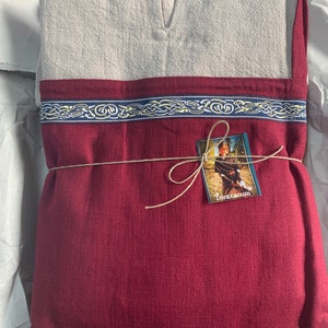Viking Linen Apron Dress, Overdress Burgundy, Medieval Dress, Wiki ...