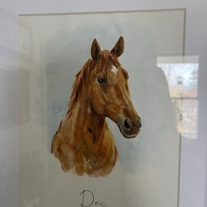 カスタム水彩画馬の肖像画：オリジナルの手描きペット記念碑 - Etsy 日本