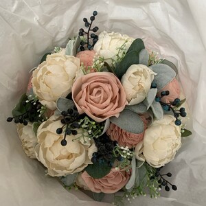 Sola Flower Bouquet Blush Pink Sola Wood Flower Wedding Etsy