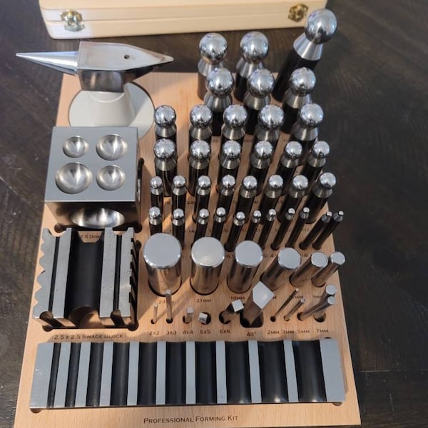 Dapping Set Base Jumbo Complete 56 Piece Dapping and Forming Set in Wood Base - Etsy