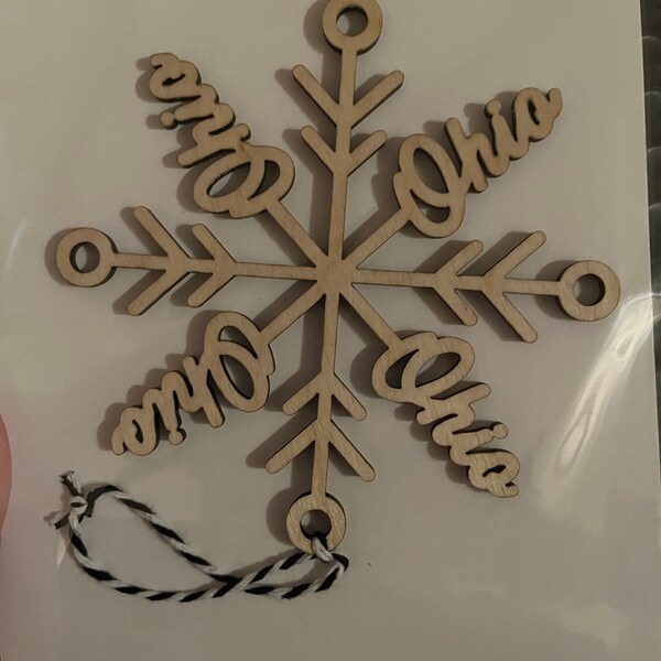 Ohio Christmas Ornament // 2024 Laser Cut Ohio Wooden Christmas