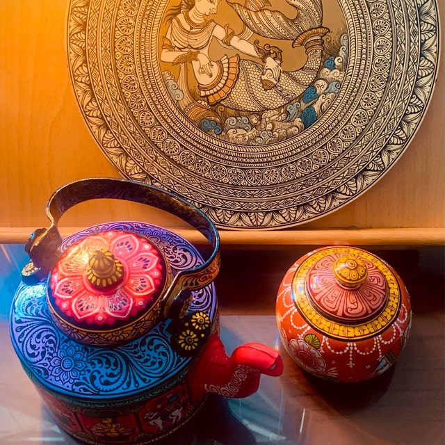 工芸品 Indian handmade pottery KOPA Art Pottery Native American Indian Design Handmade Hand