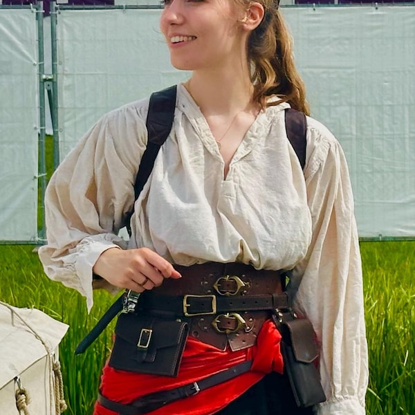 Renaissance Fair Cottagecore Leather Corset Belt for Medieval LARP ...