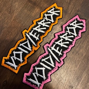 Punk Pronoun Patches Embroidered Iron on Contour Spikey Cut Out LGBTQ ...