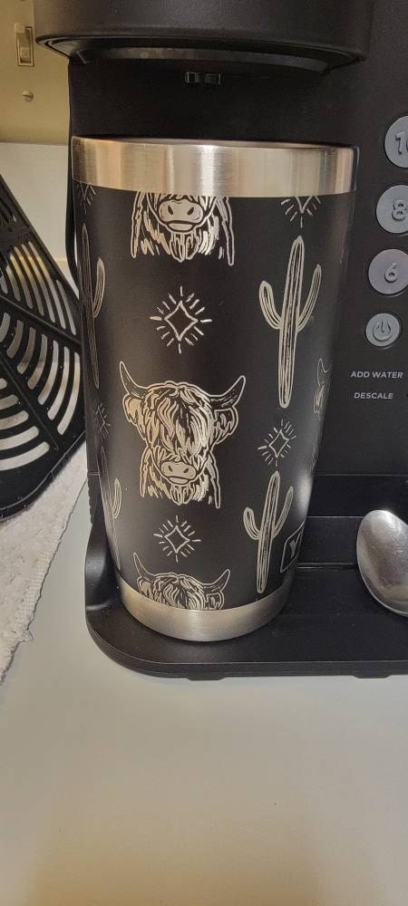 20oz - 360 Highland Cow engraved YETI tumbler