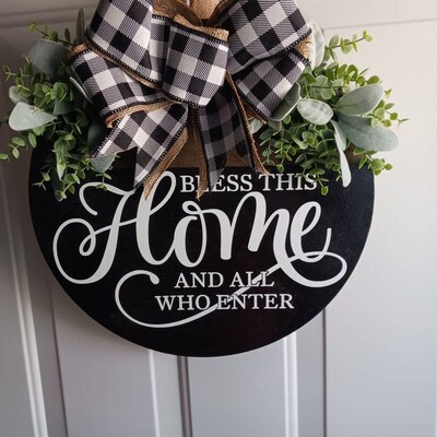 Front Door Decor Funny Door Sign Welcome Just Kidding Please Go Home ...