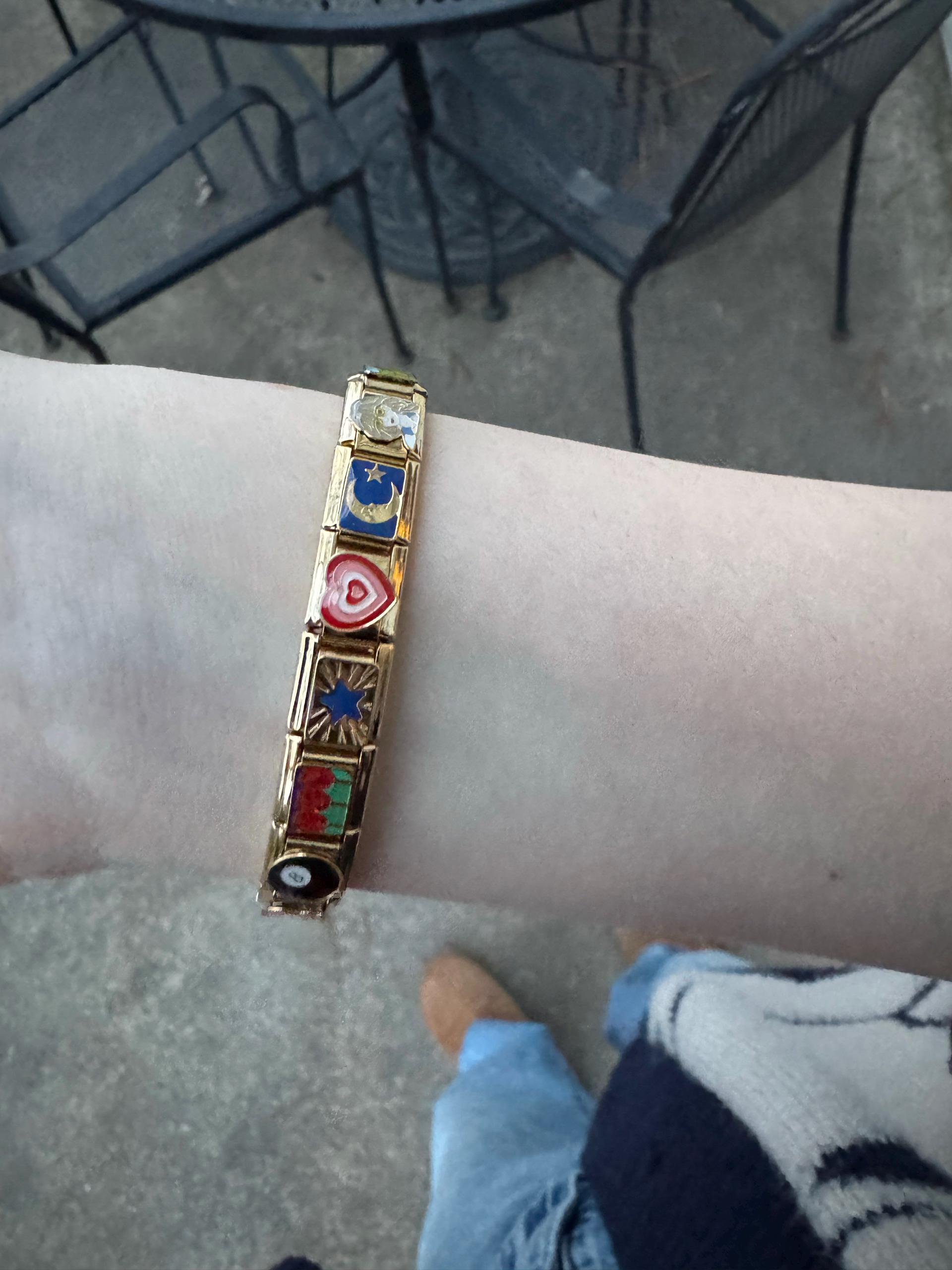 Gold Italian Bracelet, Custom Gold Italy Charms, Personalized Italian Bracelet, Italy Charms