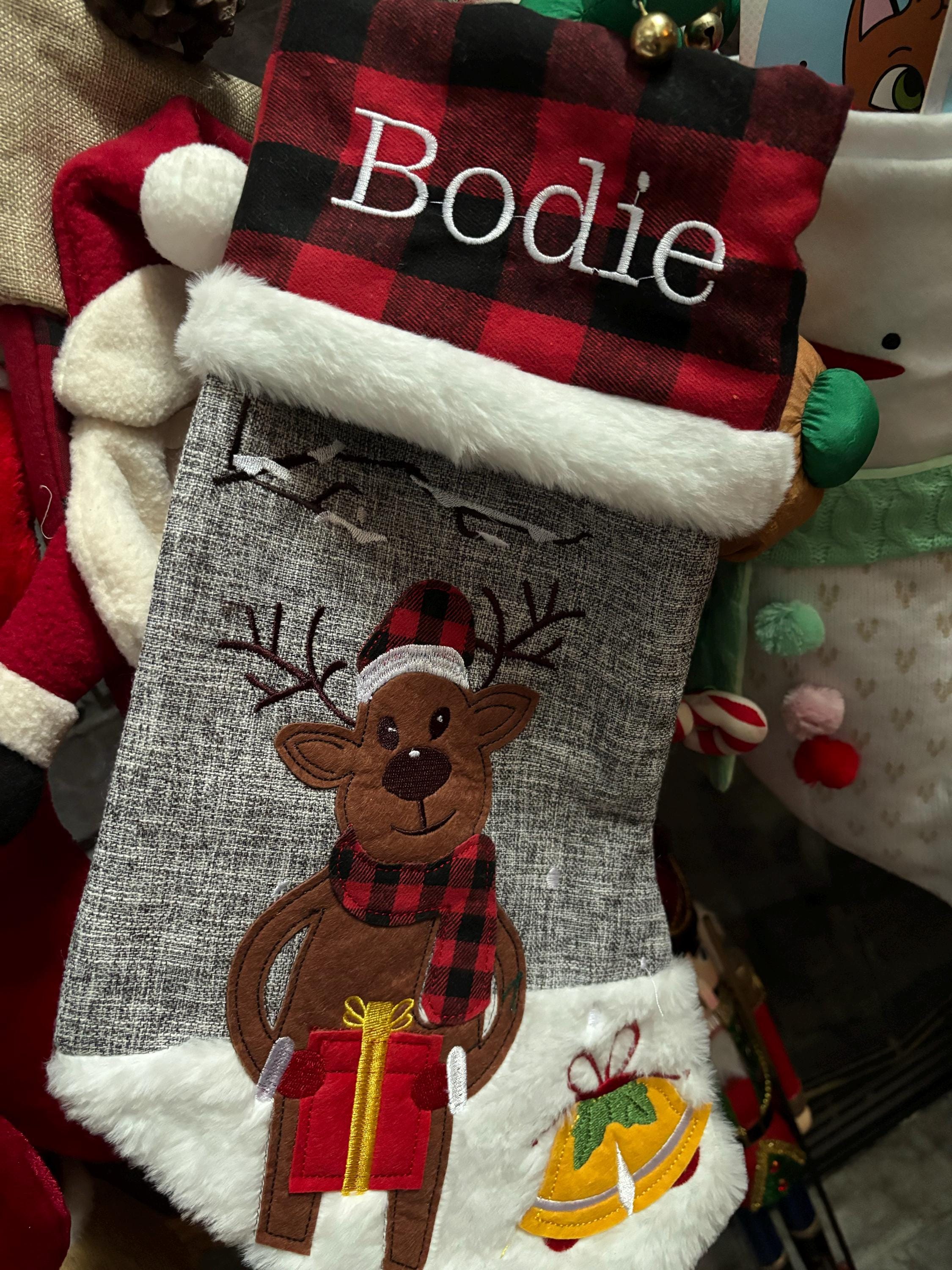 Christmas Stockings Personalized Holiday Stockings for Family Stockings Buffalo Plaid Stocking Embroidered Name Stockings for Christmas Gift