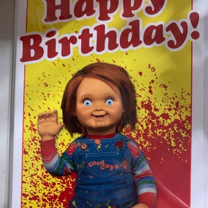Happy Birthday child’s Play / Chucky Theme Greeting Card - Etsy Finland