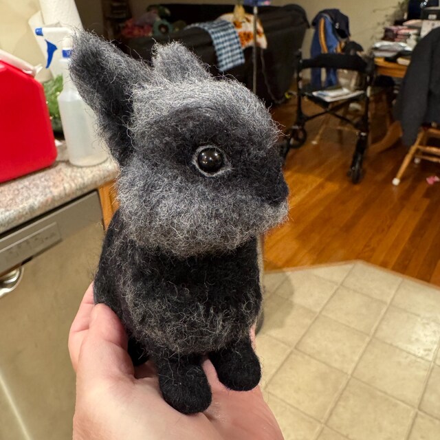 Custom Made Rabbit, Lifelike Felt Rabbit: Seal Point Dwarf