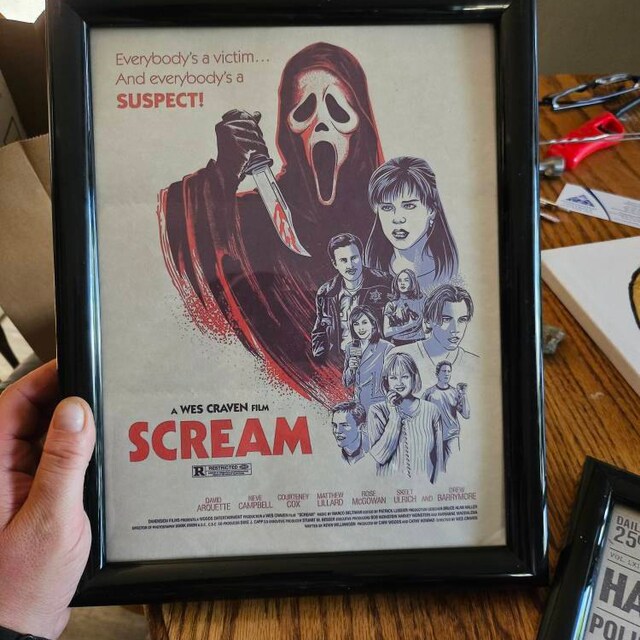 Scream Movie Poster 1996 11x17 - Sidney Prescott, Dewey, Gale Weathers - Woodsboro Horror 1996 Scream Poster 11x17