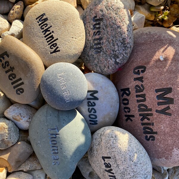 Engraved Name Rock | Personalized Engraved Rock | Child's Palm Size ...