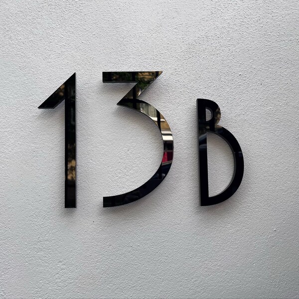 Modern Door Numbers, Custom Matt Anthracite Grey Acrylic House Numbers ...