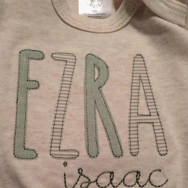 Sage Stars Boy 2-Pc Romper Set