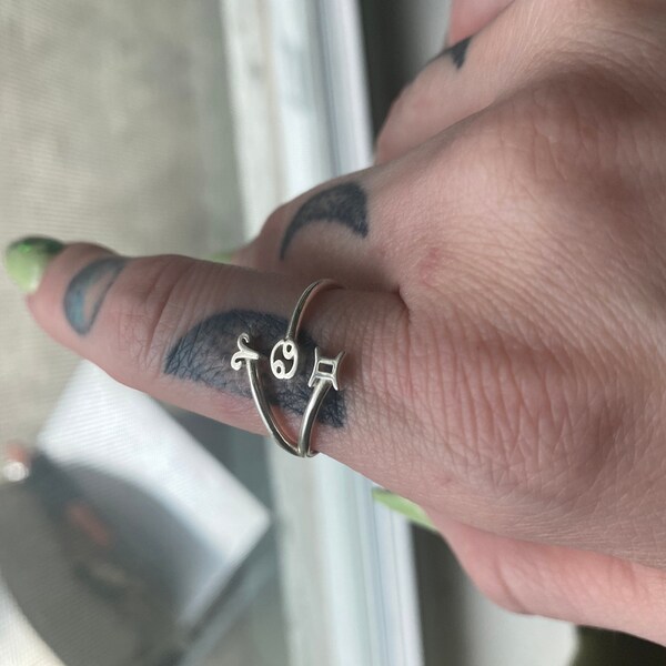 Silver Horoscope Rings 925 Silver Zodiac Ring,astrology Ring,horoscope Ring,family Zodiac ...