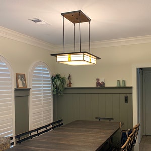 Dining Room Light Fixture Mission Style Vintage Style Glass - Etsy