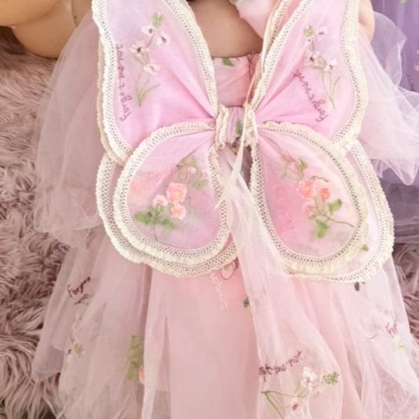 Butterfly Pink Fairy Ladies Costume with Wings main image 1