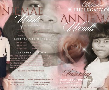 Editable Canva Funeral Program Template | Navy Rose | 4-Page 11X17 Bi-fold | Memorial Keepsake | Rest in Peace | Canva Template | #081