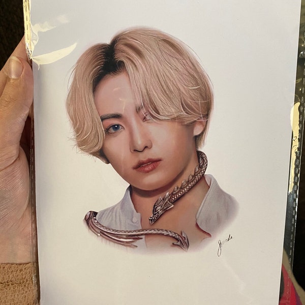BTS Jungkook Colored Pencil Drawing : PRINT From Original Fanart - Etsy