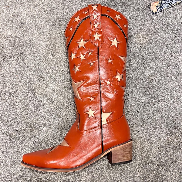 Black Knee High Cowboy Boots