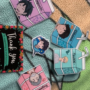 haikyuu milk stickers etsy