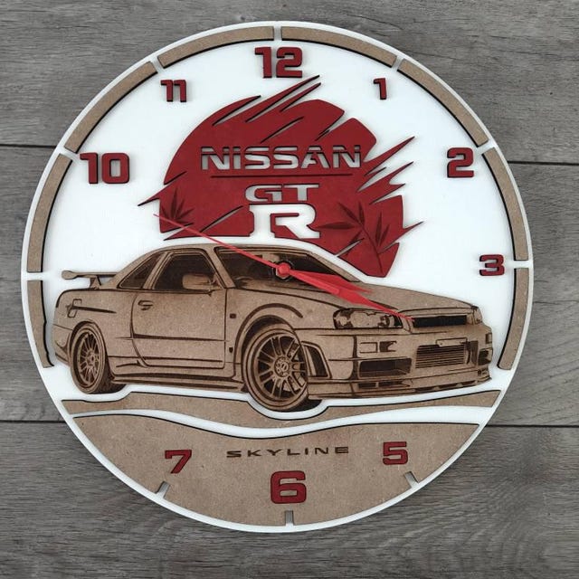 Nissan Skyline R34 GT-R Wall Clock / Digital File / Not a Physical