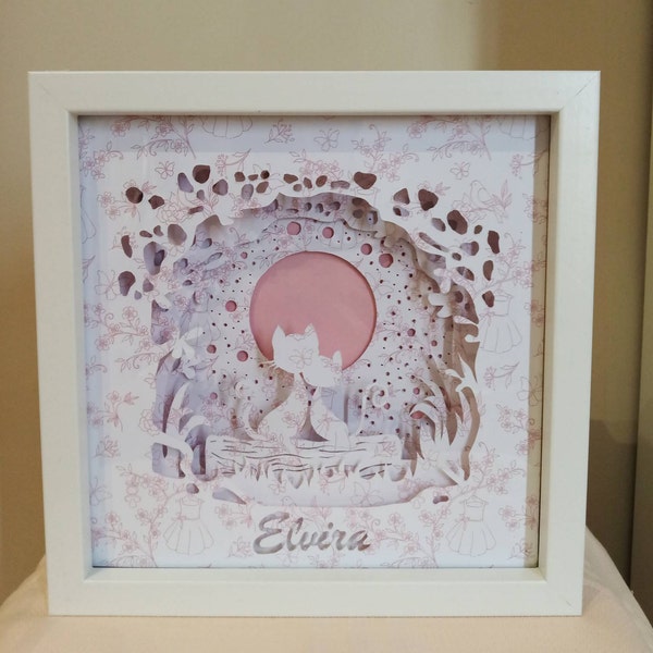 3D Paper Cut Light Box Template Digital SVG Files LOVE CAT - Etsy