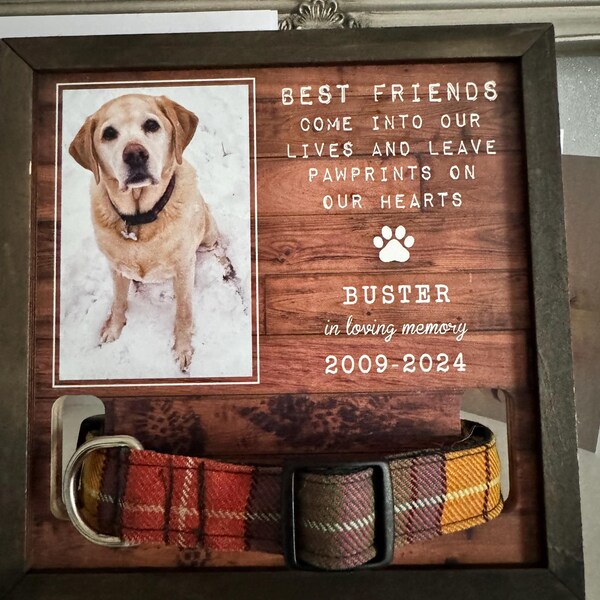 Memorial Pet Loss Frame - Dog or Cat, Puppy Memorial Wood Frame With ...