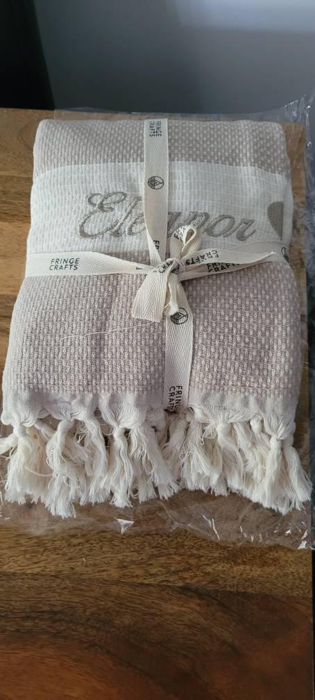 Personalized Custom Throw Blanket 100% Cotton, Second Anniversary Cotton Gift, Custom Unique Gift for Wife Her, Custom Wholesale Gift Bulk