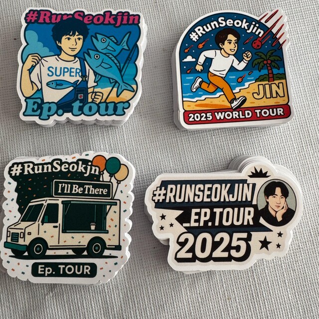 Jin “#runseokjin _EP. Tour” Stickers (freebie Packs) - Etsy