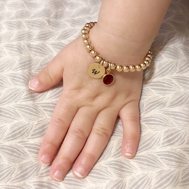 Gold Beaded Bracelet for Child Baby Infant Girl Tween Teen W