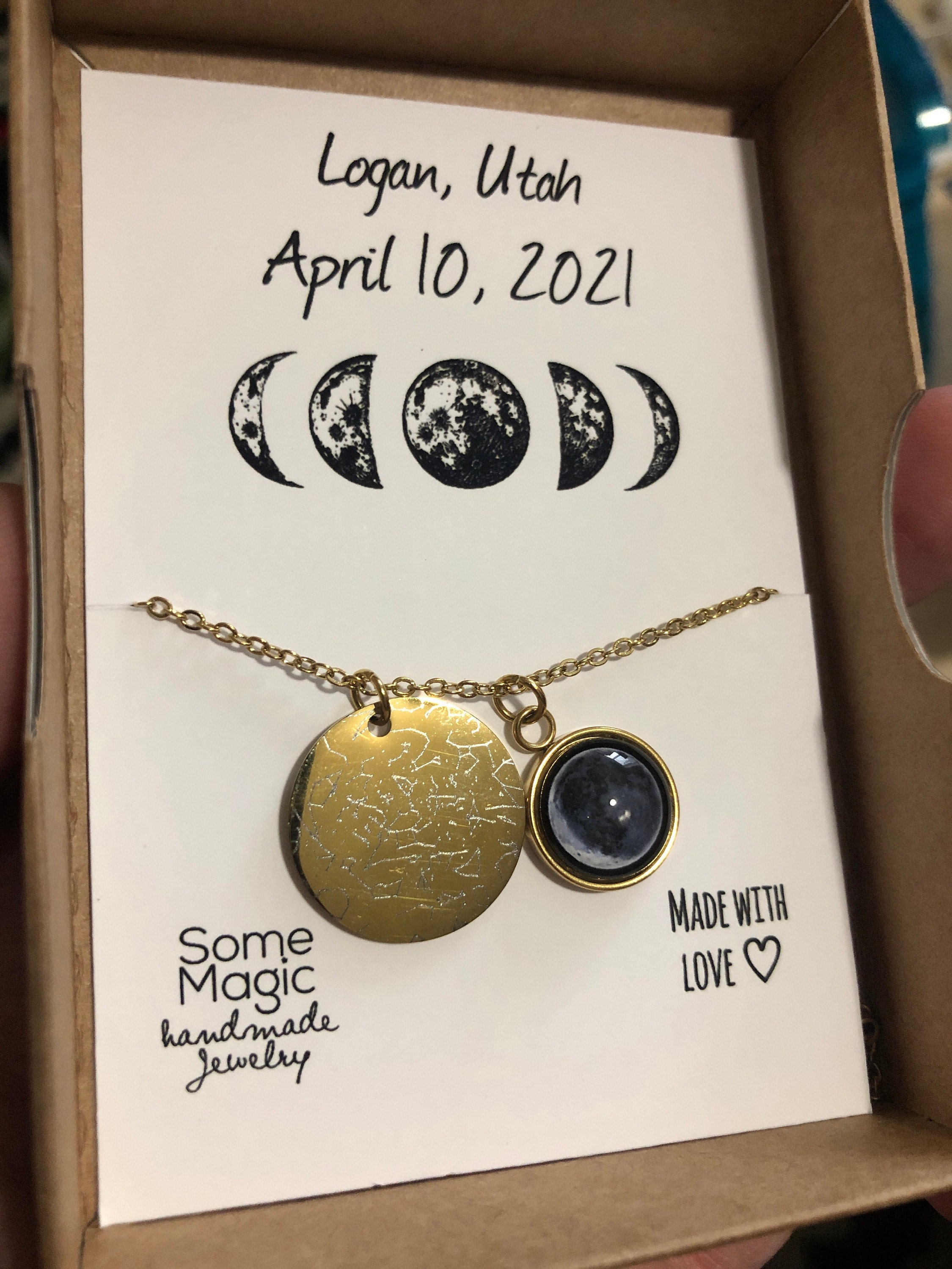 Personalized Moon Phase And Star Map By Date Necklace, Mother&#39;s Day Gift For Mom, Birthday Gift For Daughter, Custom Birth Moon Jewelry, A