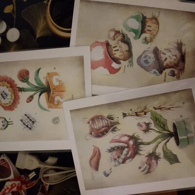 SET of 3 Super Mario Botanical Illustration 8.5 X 11 Art Prints ...