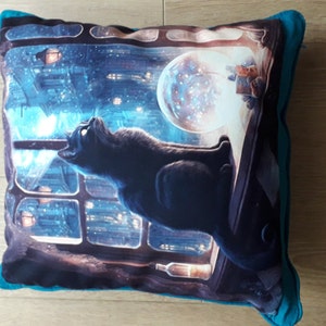 Cat in the Magic Shop, Moonlight 100% Natural Cotton or 290gsm Thick ...
