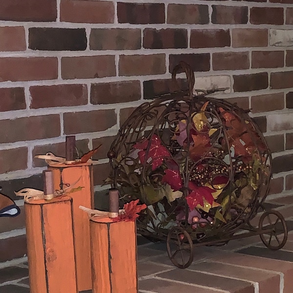 Rustic Wooden Pumpkins, Pumpkin Decor, Rustic Thanksgiving Decor ...