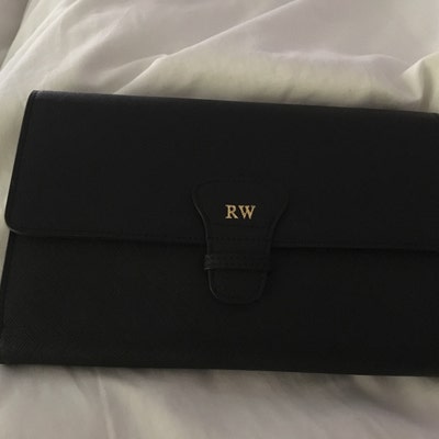 Personalised Black Travel Wallet Vegan Friendly Leather - Etsy