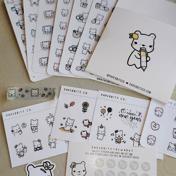 Cute Fall/autumn Stack of Books Icons ST212 1 Sticker Sheet // for