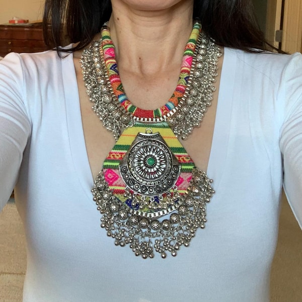 Antique Afghani Coin Choker Necklace with Earrings main image 1