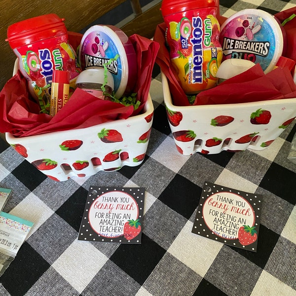 Thank You Berry Much Tags. Strawberry Thank You Tags for Teacher's ...