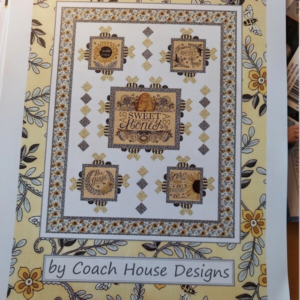 Paddling Bears Digital PDF Quilt Pattern by Coach House Designs