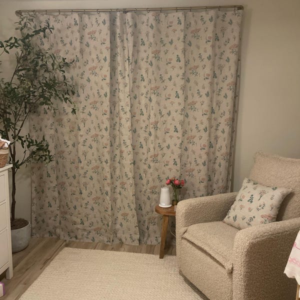 Modern Vintage Copper Brown Circles Pattern Linen Cotton Curtain ...