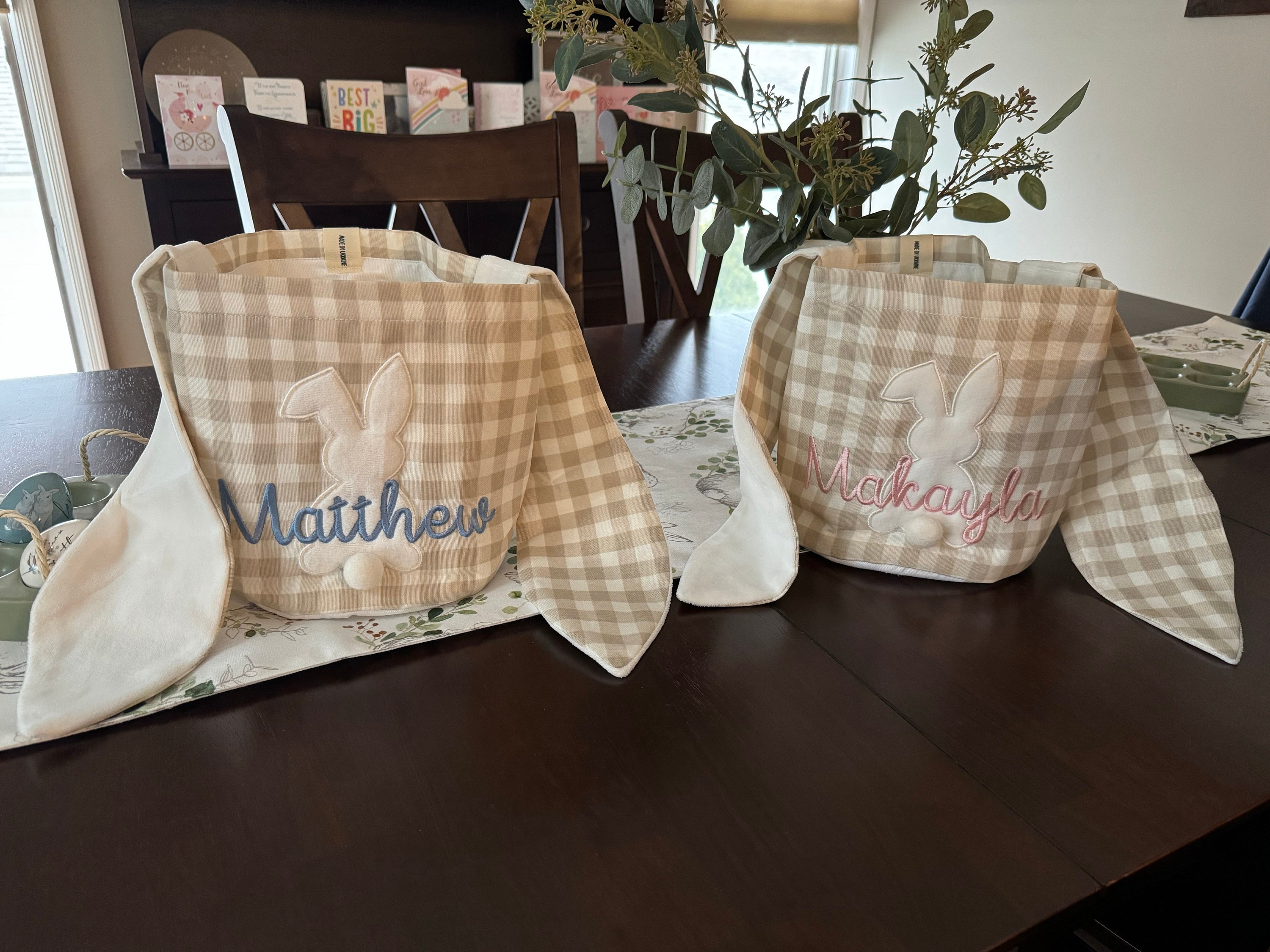 Personalized Easter Basket. Custom Embroidered Easter Bunny. Kids Easter Basket. Baby Girl And Boy Basket. Egg Basket For Easter Activities.