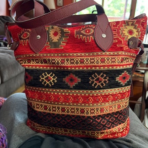 Vintage Style Kilim Shoulder Bag, Ethnic Turkish Boho Tote Bag, Kilim ...