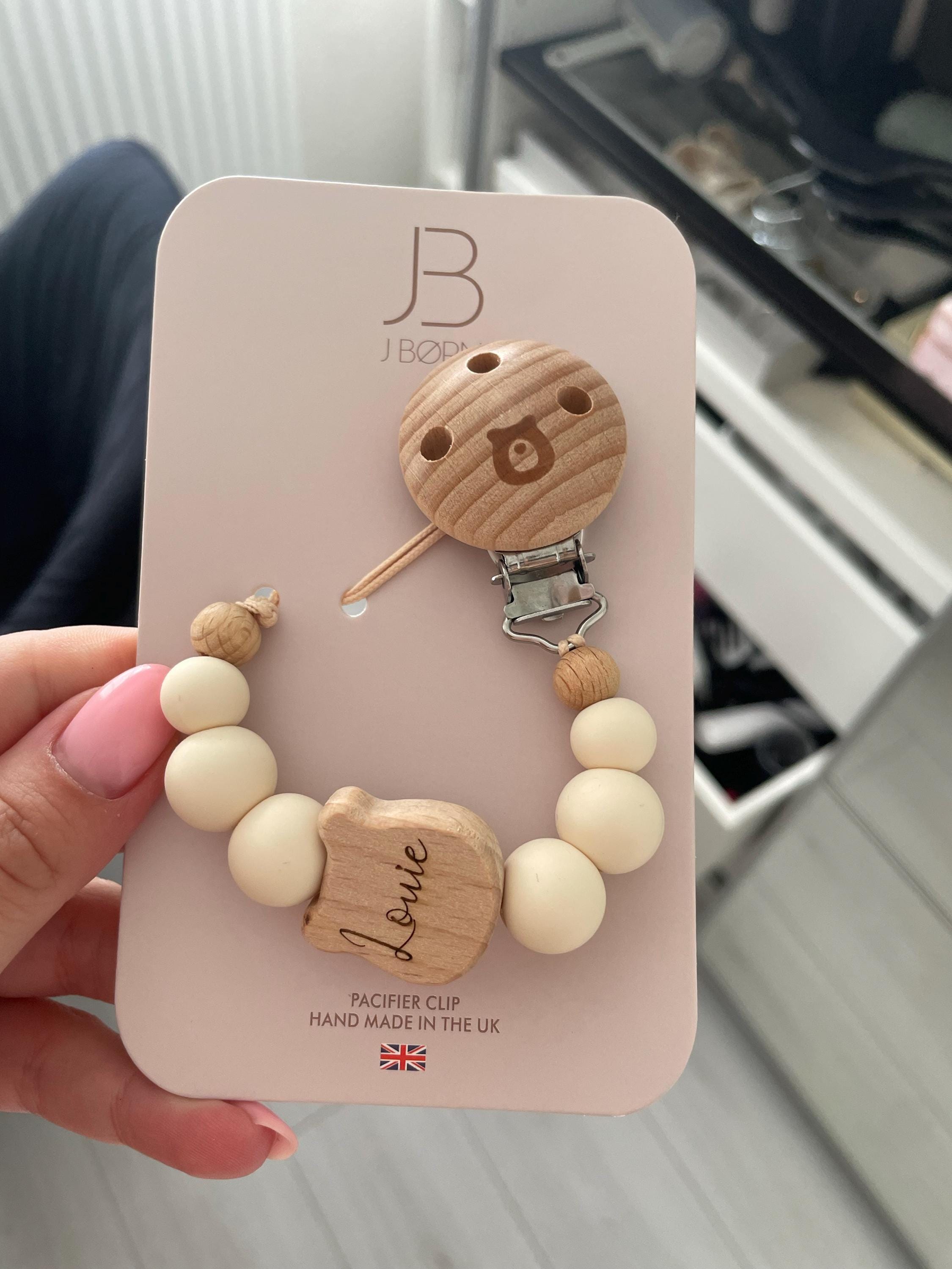 JBØRN Heart Personalised Pacifier Clip | Soother Holder | Dummy Clip